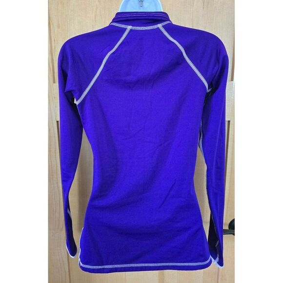 Nike Pro Purple Long Sleeve Quarter Zip Athletic Top workout running hiking gym - Picture 5 of 9